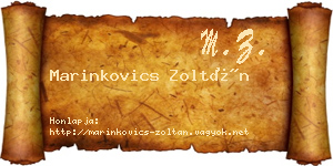 Marinkovics Zoltán névjegykártya